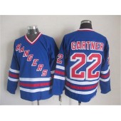 New York Rangers 22 Mike Gartner Blue CCM Heroes of Hockey Alumni Stitched NHL Jersey