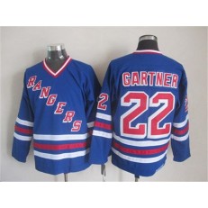 New York Rangers 22 Mike Gartner Blue CCM Heroes of Hockey Alumni Stitched NHL Jersey