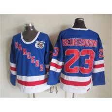 New York Rangers 23 Jeff Beukeboom Blue CCM 75TH Stitched NHL Jersey