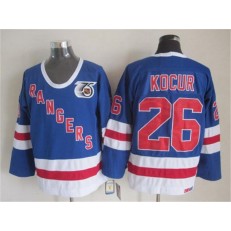 New York Rangers 26 Joe Kocur Blue CCM 75TH Stitched NHL Jersey