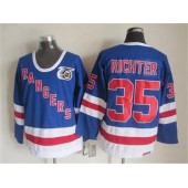 New York Rangers 35 Mike Richter Blue CCM 75TH Stitched NHL Jersey