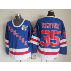 New York Rangers 35 Mike Richter Blue CCM 75TH Stitched NHL Jersey