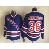 New York Rangers 36 Glenn Anderson Blue CCM Heroes of Hockey Alumni Stitched NHL Jersey