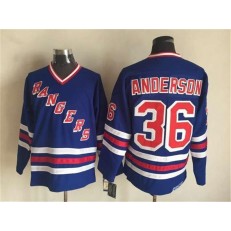 New York Rangers 36 Glenn Anderson Blue CCM Heroes of Hockey Alumni Stitched NHL Jersey