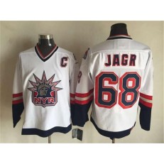 New York Rangers 68 Jaromir Jagr White CCM Statue of Liberty Stitched NHL Jersey
