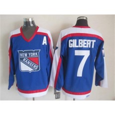 New York Rangers 7 Rod Gilbert Blue White CCM Throwback Stitched NHL Jersey