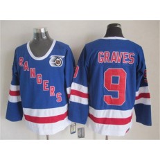 New York Rangers 9 Adam Graves Blue CCM 75TH Stitched NHL Jersey