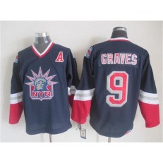 New York Rangers 9 Adam Graves Navy Blue CCM Statue Of Liberty Stitched NHL Jersey
