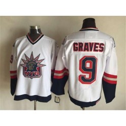 New York Rangers 9 Adam Graves White CCM Statue of Liberty Stitched NHL Jersey