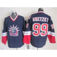 New York Rangers 99 Wayne Gretzky Navy Blue CCM Statue of Liberty Stitched NHL Jersey