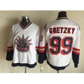 New York Rangers 99 Wayne Gretzky White CCM Statue of Liberty Stitched NHL Jersey