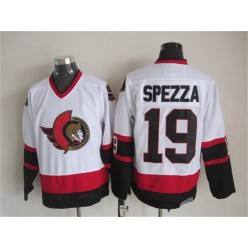 Ottawa Senators 19 Jason Spezza White CCM Throwback Stitched NHL Jersey