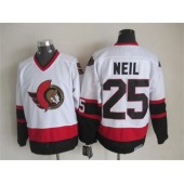 Ottawa Senators 25 Chris Neil White CCM Throwback Stitched NHL Jersey