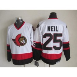 Ottawa Senators 25 Chris Neil White CCM Throwback Stitched NHL Jersey