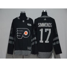 Adidas Philadelphia Flyers #17 Wayne Simmonds Black 1917-2017 100th Anniversary Stitched NHL Jersey