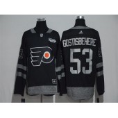 Adidas Philadelphia Flyers #53 Shayne Gostisbehere Black 1917-2017 100th Anniversary Stitched NHL Jersey