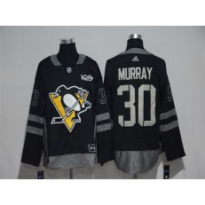 Adidas Pittsburgh Penguins #30 Matt Murray Black 1917-2017 100th Anniversary Stitched NHL Jersey
