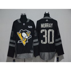 Adidas Pittsburgh Penguins #30 Matt Murray Black 1917-2017 100th Anniversary Stitched NHL Jersey