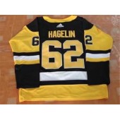 Adidas Pittsburgh Penguins #62 Carl Hagelin Black Home Authentic Stitched NHL Jersey