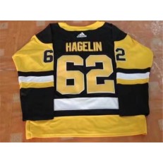 Adidas Pittsburgh Penguins #62 Carl Hagelin Black Home Authentic Stitched NHL Jersey