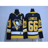 Adidas Pittsburgh Penguins #66 Mario Lemieux Black Home Authentic Stitched NHL Jersey