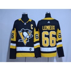 Adidas Pittsburgh Penguins #66 Mario Lemieux Black Home Authentic Stitched NHL Jersey