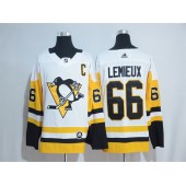 Adidas Pittsburgh Penguins #66 Mario Lemieux White Road Authentic Stitched NHL Jersey