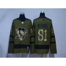 Adidas Pittsburgh Penguins #81 Phil Kessel Green Salute to Service Stitched NHL Jersey