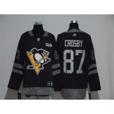 Adidas Pittsburgh Penguins #87 Sidney Crosby Black 1917-2017 100th Anniversary Stitched NHL Jersey
