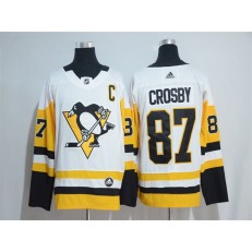 Adidas Pittsburgh Penguins #87 Sidney Crosby White Road Authentic Stitched NHL Jersey