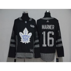 Adidas Toronto Maple Leafs #16 Mitchell Marner Black 1917-2017 100th Anniversary Stitched NHL Jersey