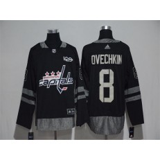 Adidas Washington Capitals #8 Alex Ovechkin Black 1917-2017 100th Anniversary Stitched NHL Jersey