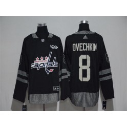 Adidas Washington Capitals #8 Alex Ovechkin Black 1917-2017 100th Anniversary Stitched NHL Jersey
