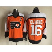 Philadelphia Flyers #16 Bobby Clarke Orange Black CCM Throwback Stitched NHL Jersey