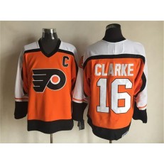 Philadelphia Flyers #16 Bobby Clarke Orange Black CCM Throwback Stitched NHL Jersey