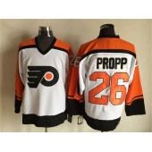 Philadelphia Flyers #26 Brian Propp White Black CCM Throwback Stitched NHL Jersey