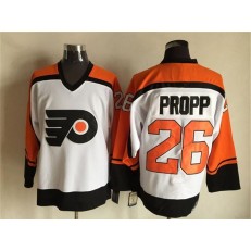 Philadelphia Flyers #26 Brian Propp White Black CCM Throwback Stitched NHL Jersey