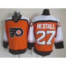 Philadelphia Flyers #27 Ron Hextall Orange Black CCM Throwback Stitched NHL Jersey
