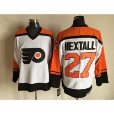 Philadelphia Flyers #27 Ron Hextall White Black CCM Throwback Stitched NHL Jersey
