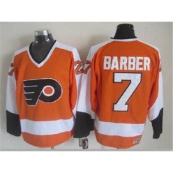 Philadelphia Flyers #7 Bill Barber Orange CCM Throwback Stitched NHL Jersey