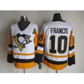 Pittsburgh Penguins #10 Ron Francis White Black CCM Throwback Stitched NHL Jersey