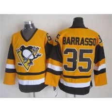 Pittsburgh Penguins #35 Tom Barrasso Yellow Mitchell & Ness Stitched NHL Jersey