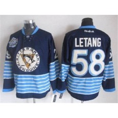 Pittsburgh Penguins #58 Kris Letang 2011 Winter Classic Vintage Stitched Dark Blue NHL Jersey