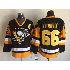 Pittsburgh Penguins #66 Mario Lemieux Black CCM Throwback Stitched NHL Jersey