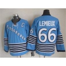 Pittsburgh Penguins #66 Mario Lemieux Light Blue CCM Throwback Stitched NHL Jersey