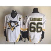 Pittsburgh Penguins #66 Mario Lemieux White CCM Throwback Stitched NHL Jersey