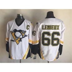Pittsburgh Penguins #66 Mario Lemieux White CCM Throwback Stitched NHL Jersey