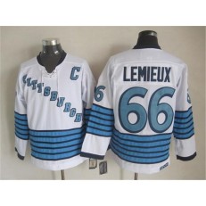 Pittsburgh Penguins #66 Mario Lemieux White Light Blue CCM Throwback Stitched NHL  Jersey