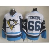 Pittsburgh Penguins #66 White Blue CCM Throwback Stitched NHL Jersey