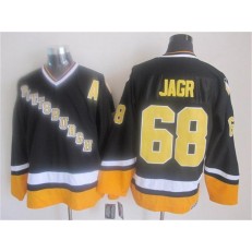 Pittsburgh Penguins #68 Jaromir Jagr Black Yellow CCM Throwback Stitched NHL Jersey
